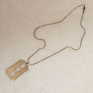 Razorblade Faux Silver Necklace